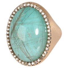 Roberto Münzquarz Diamant Ring aus 18 Karat Roségold 0,22 Karat