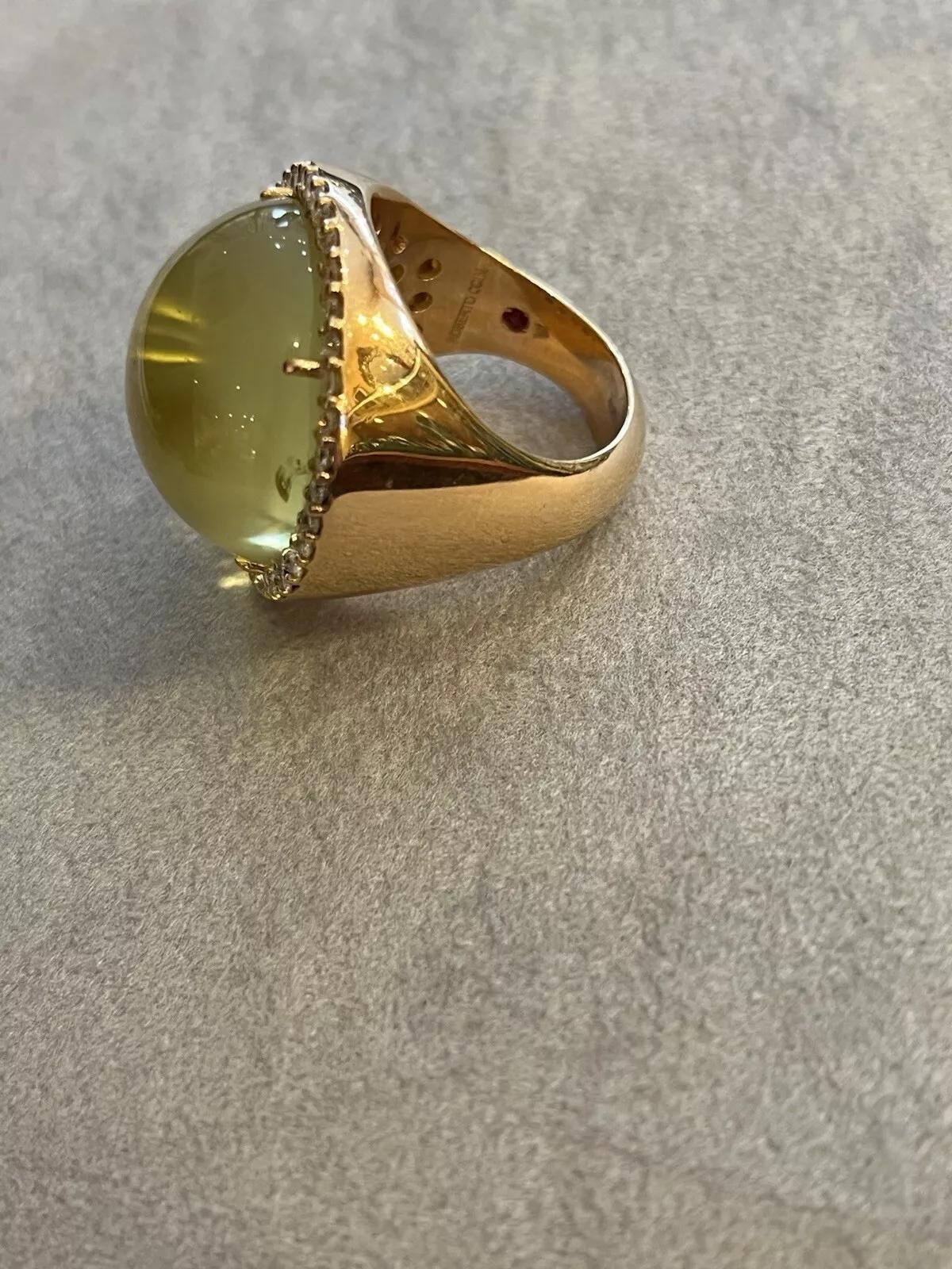 Cabochon Roberto Coin Quartz, Pearl and Diamond Bubble Ring in 18k Rose Gold