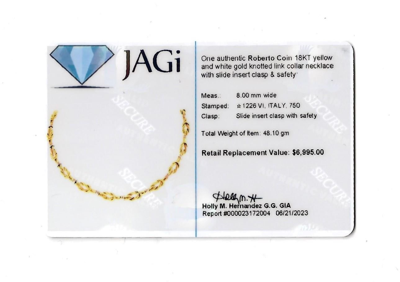 Roberto Coin Collana Reef Knot bicolore in oro 18 carati lucido in vendita 10