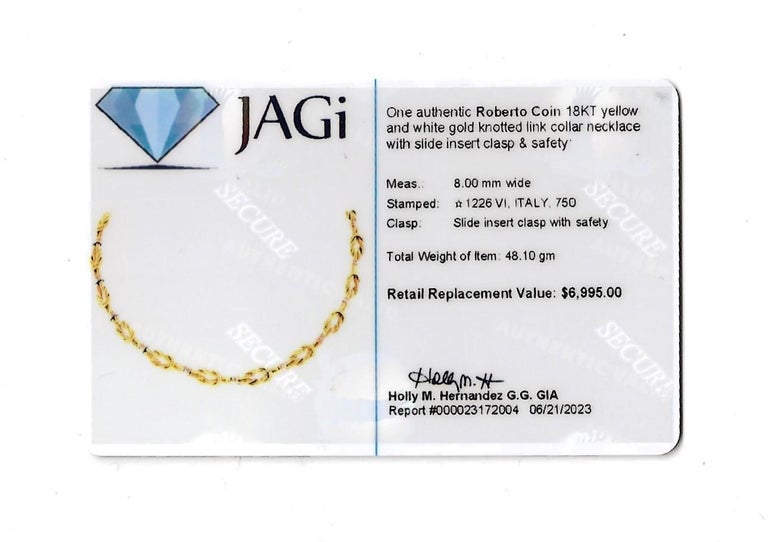 Roberto Coin Reef Knot Two-Tone Polished 18 Karat Gold Collar