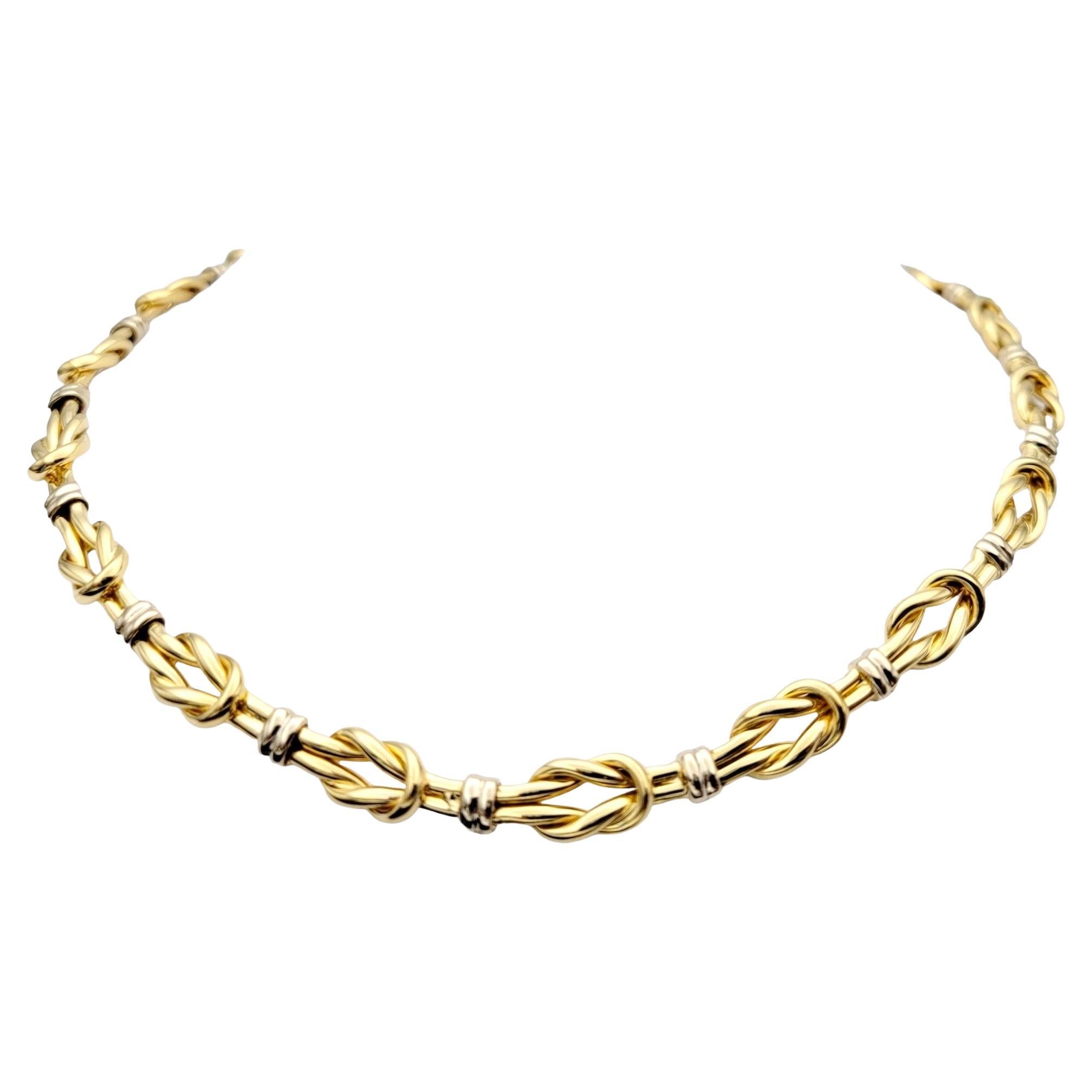 Roberto Coin Reef Knot Two-Tone Polished 18 Karat Gold Collar Necklace