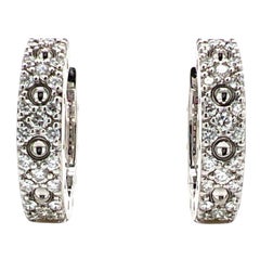 Roberto Coin Reversible Pois Moi Symphony Diamond Hoop Earrings 18K White Gold