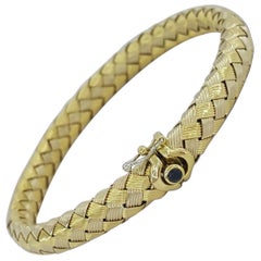 Roberto Coin Roberto Coin 18 Carats Yellow Gold Silk Flexible Bangle Bracelet