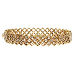 Roberto Coin Roman Barocco 18K Yellow Gold 1.10ctw Diamond Hinged Bangle