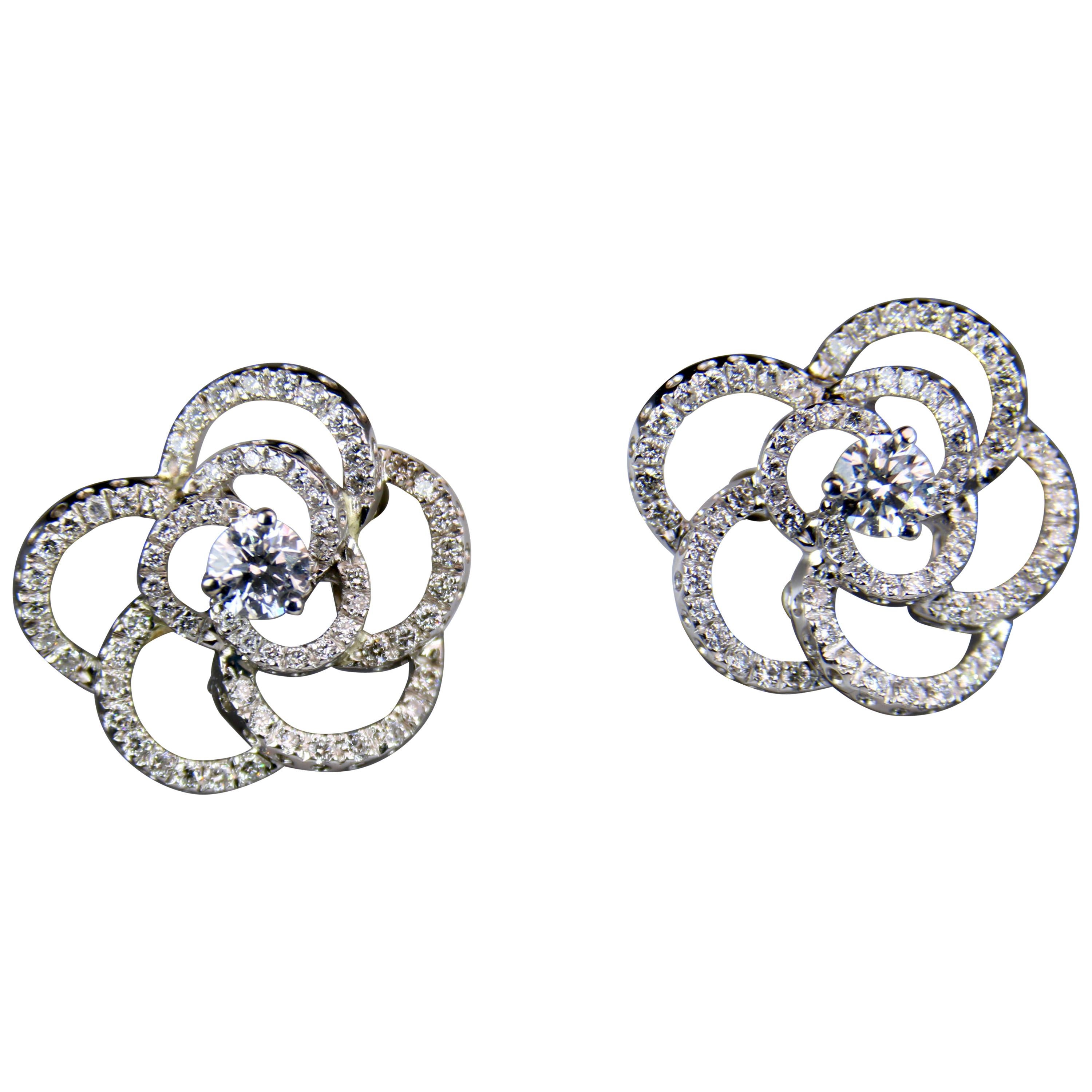 Roberto Coin Rose Diamond Earrings