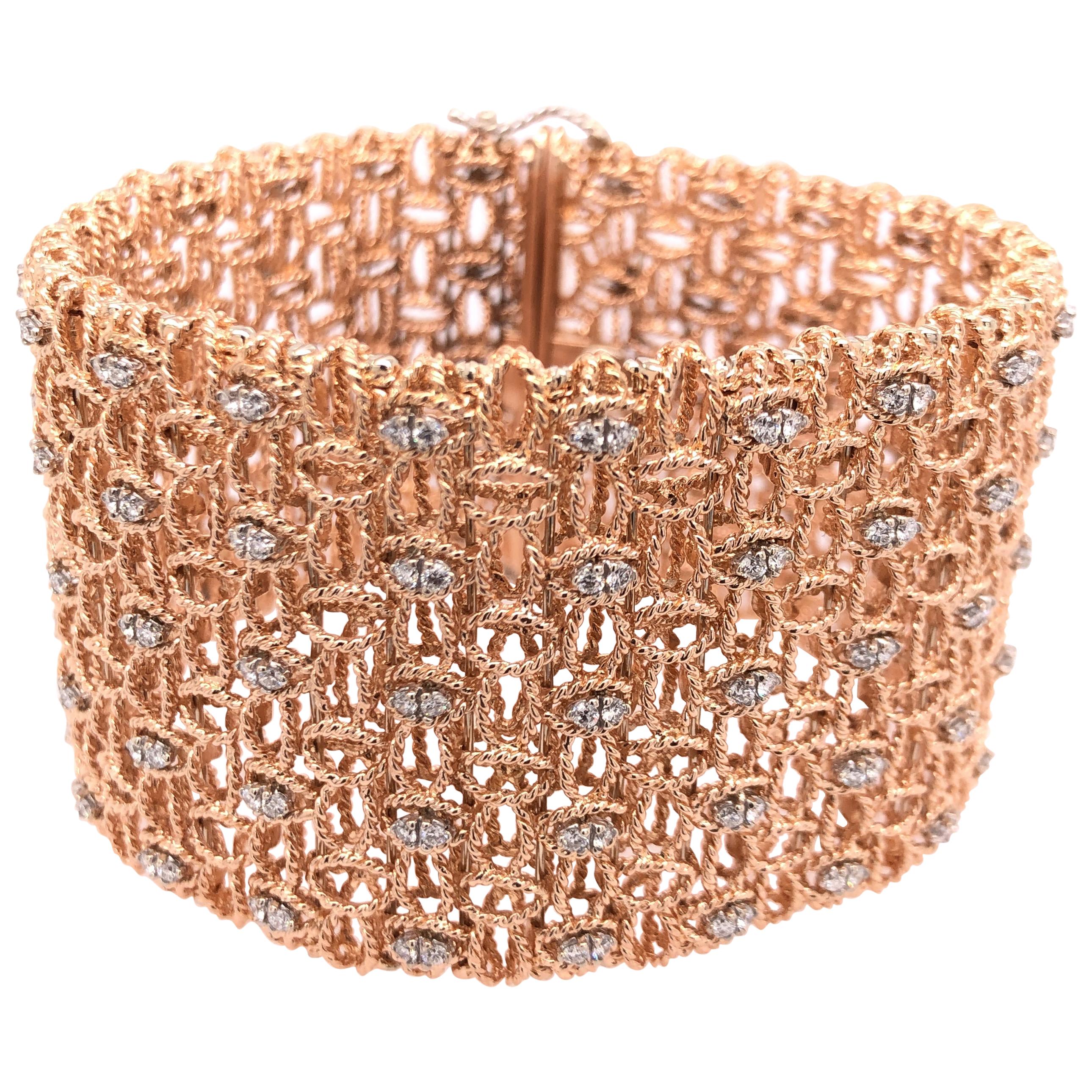 Roberto Coin Rose Gold and Diamond Bracelet