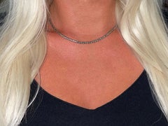 Roberto Coin Round Barrel Link Chain in 18k White Gold