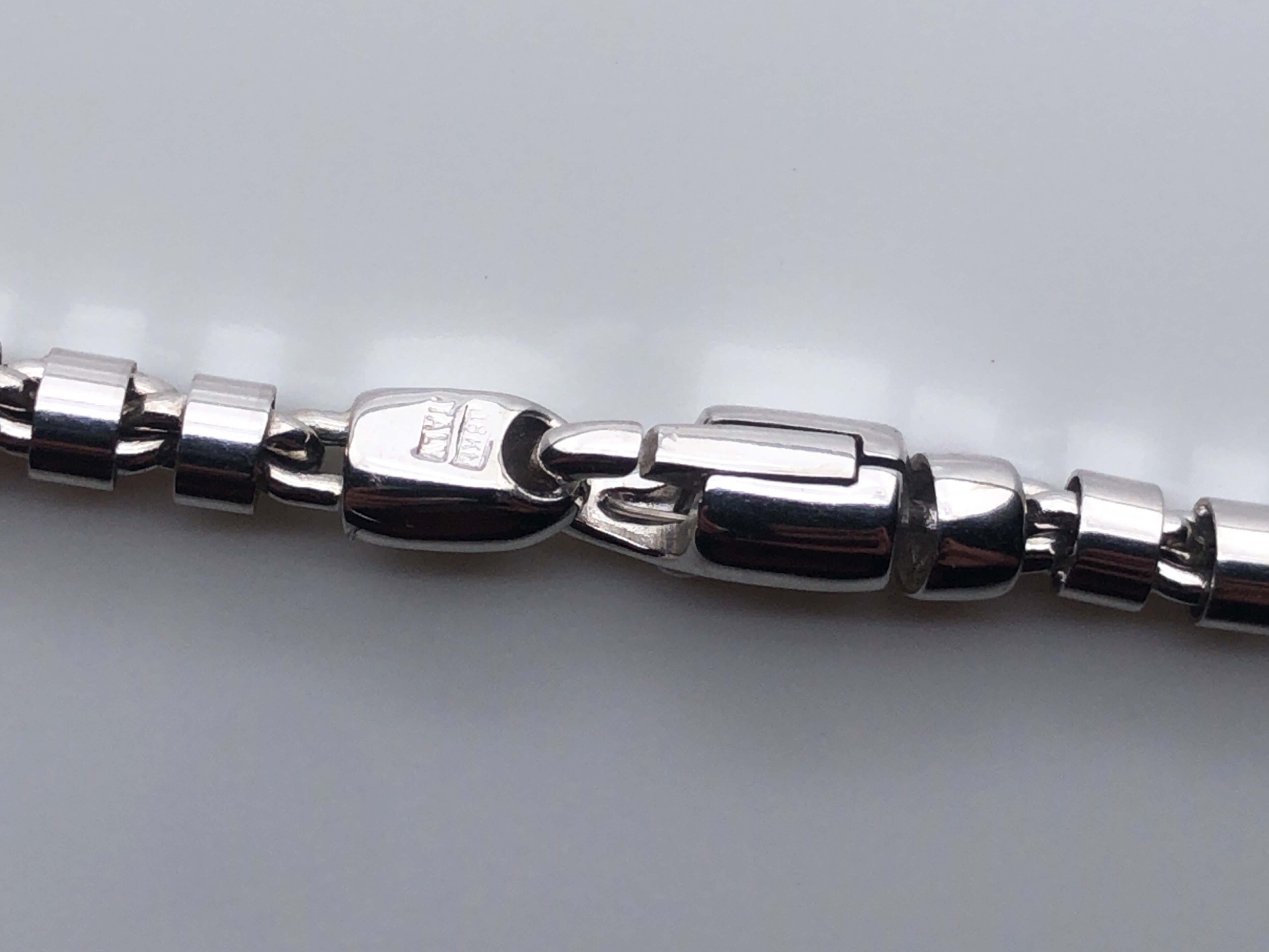 Women's or Men's Roberto Coin Round Barrel Link Chain in 18k White Gold