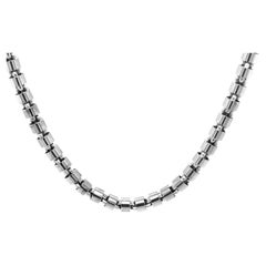 Roberto Coin Round Barrel Link Chain in 18k White Gold