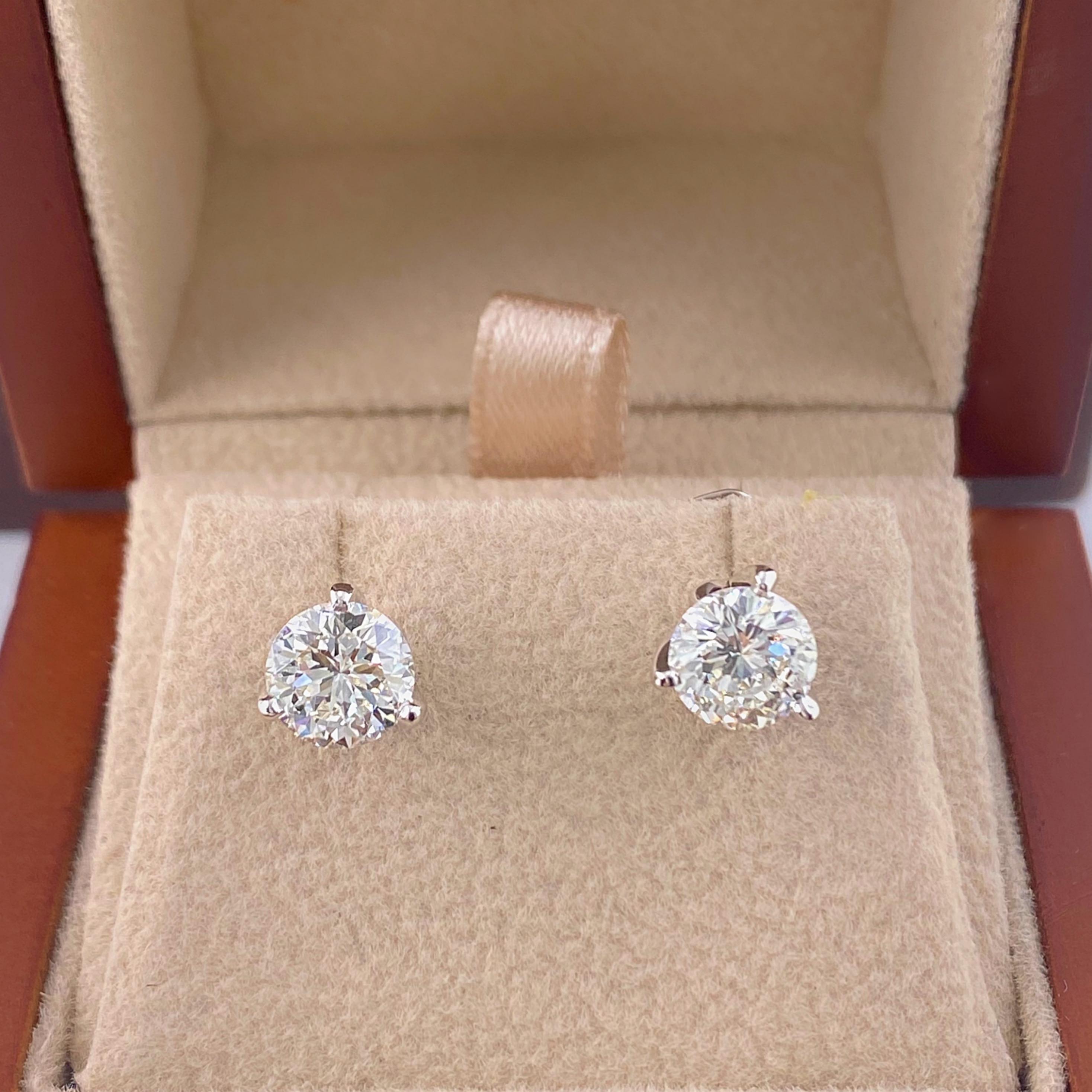 Roberto Coin Round Cento Diamond Stud Earrings 2.08 Tcw 18k WG 3