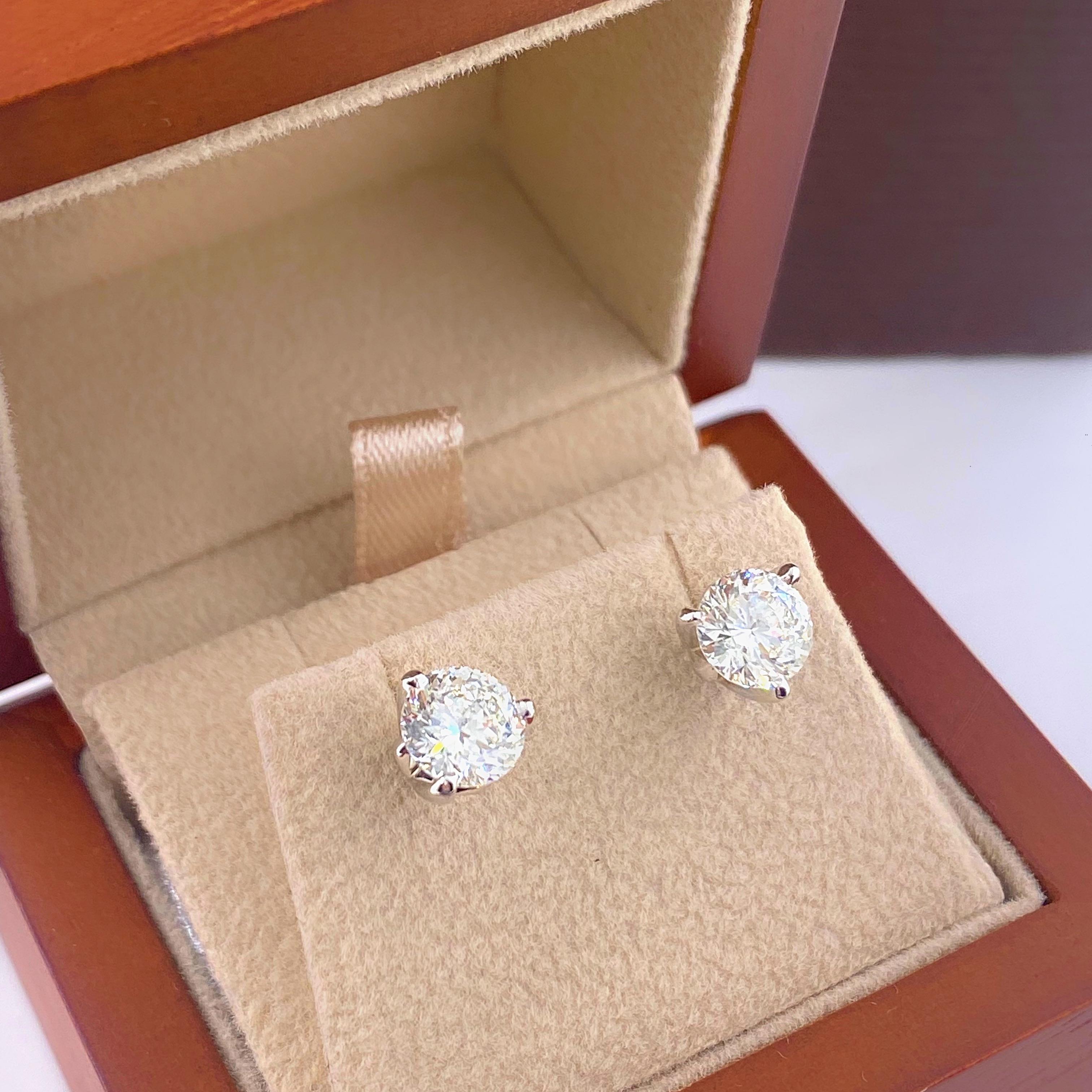 Roberto Coin Round Cento Diamond Stud Earrings 2.08 Tcw 18k WG 2