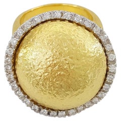 Roberto Coin, bague halo texturée en diamants ronds 20 grammes
