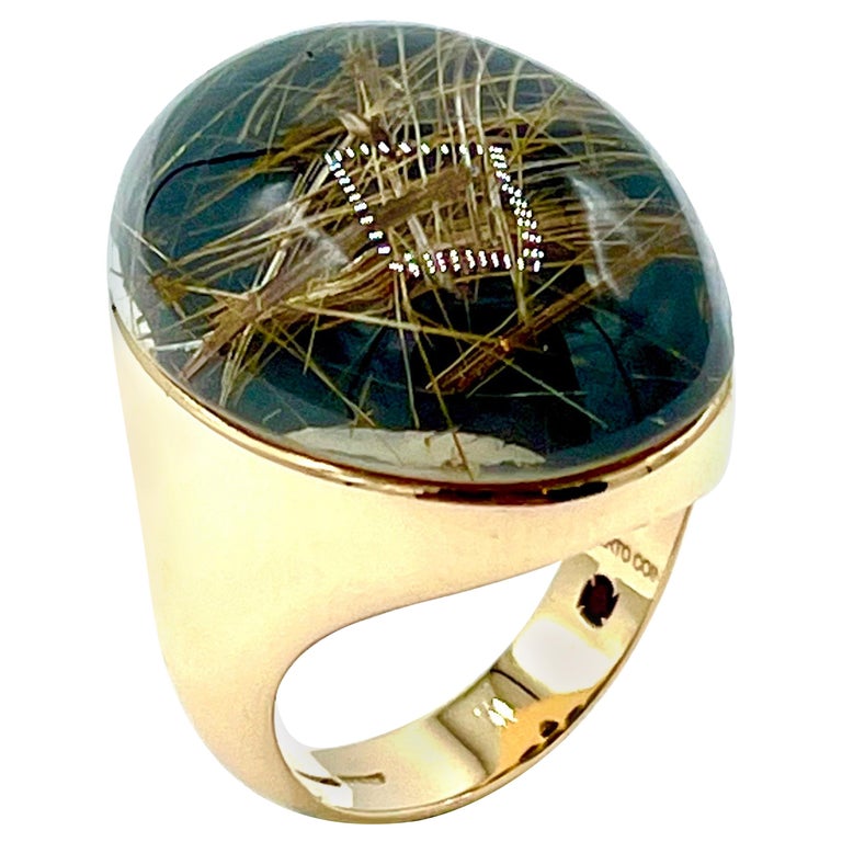 Roberto Coin Rutilated Quartz and Rose Gold Cocktail Ring For Sale at  1stDibs