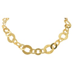 Roberto Coin Sapphire Cabochon 18 Karat Yellow Gold Italian Link Necklace