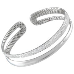 Roberto Coin Scalare Bracelet manchette en or blanc 18 carats 1,75 ct de diamants RC15-072325