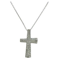 Roberto Coin Scalare Gold Diamond Cross Pendant Necklace