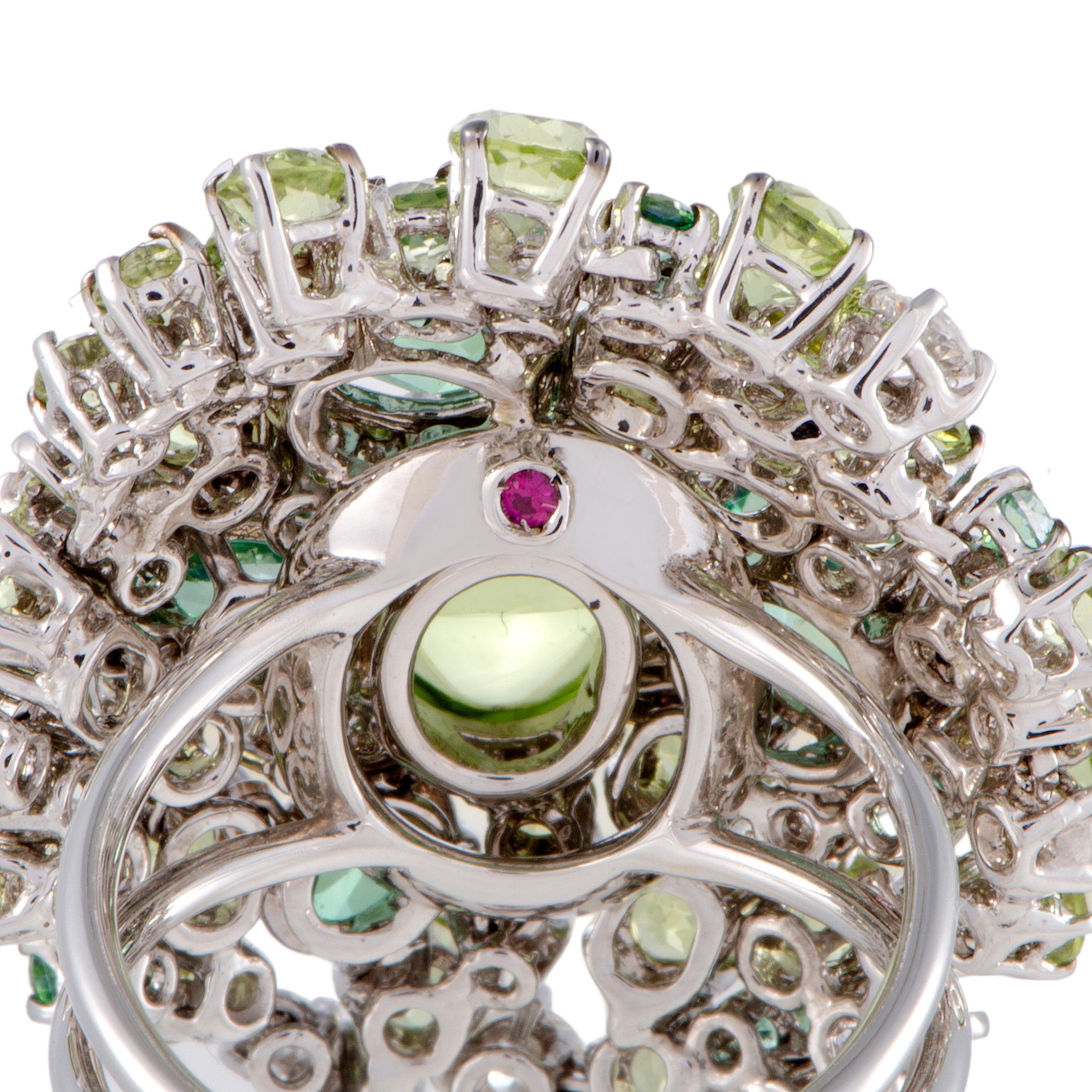 Women's Roberto Coin Shanghai 18 Karat Gold Diamond Peridot & Green Topaz Cocktail Ring