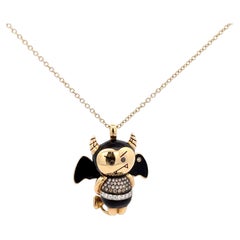 Roberto Coin She-Devil Diamond Pendant Necklace 18K Yellow Gold