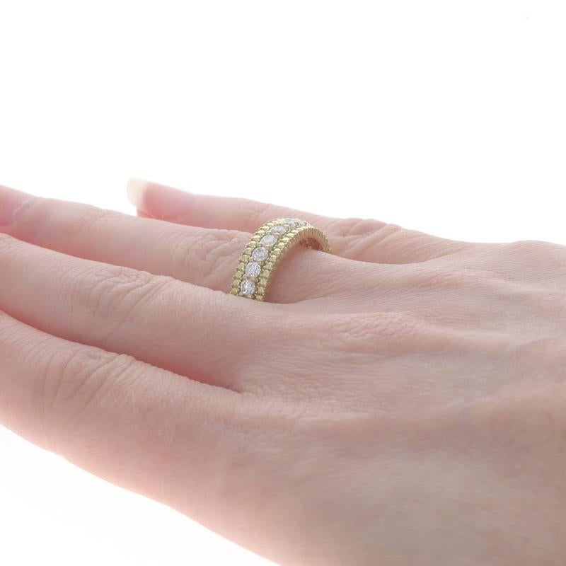 Women's Roberto Coin Siena Diamond 1 Row Eternity Band Yellow Gold 18k 1.65ctw Ring Sz 7