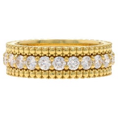 Roberto Coin Siena Diamond 1 Row Eternity Band Yellow Gold 18k 1.65ctw Ring Sz 7