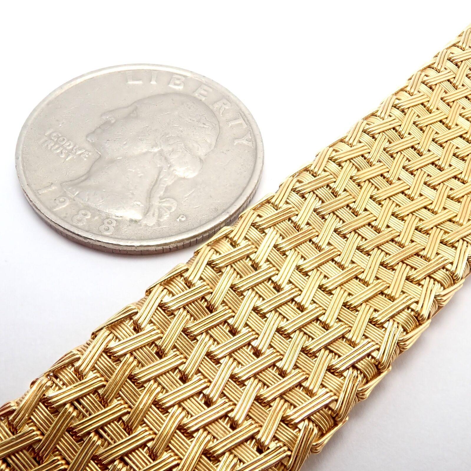 Roberto Coin Silk Basket Weave Yellow Gold Bracelet For Sale 1