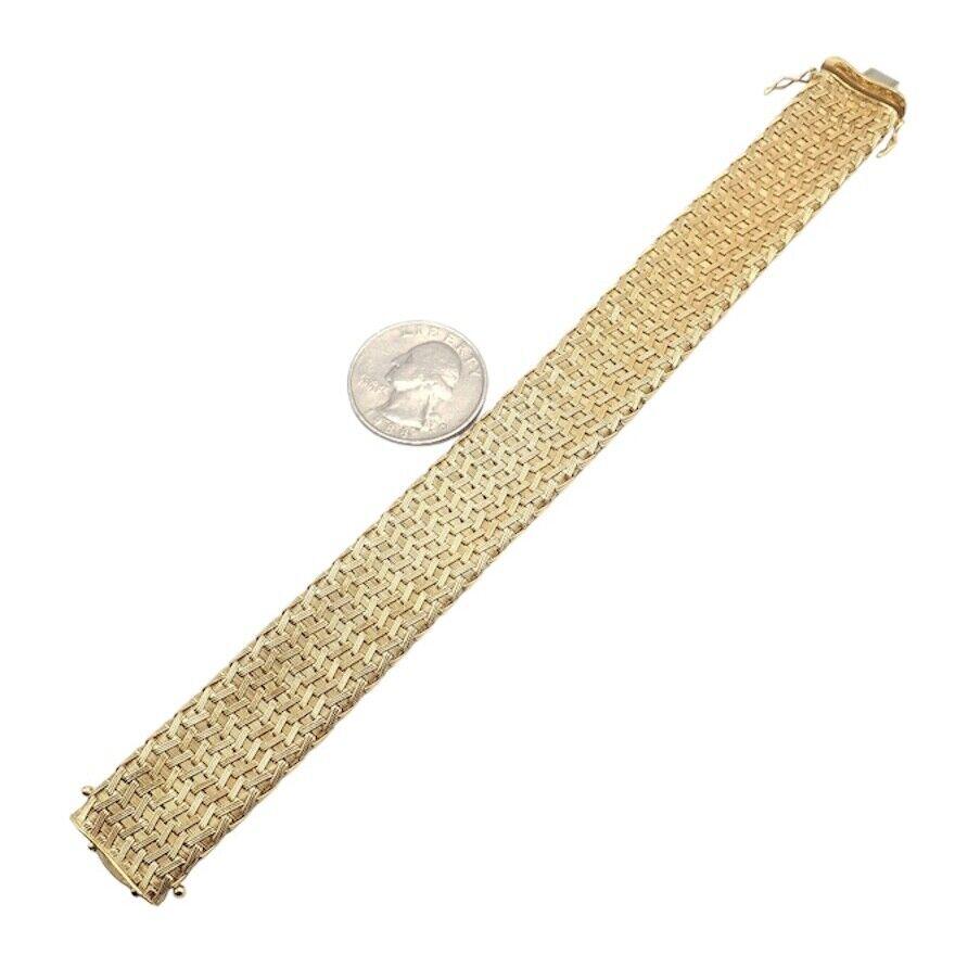 Roberto Coin Silk Basket Weave Yellow Gold Bracelet For Sale 5
