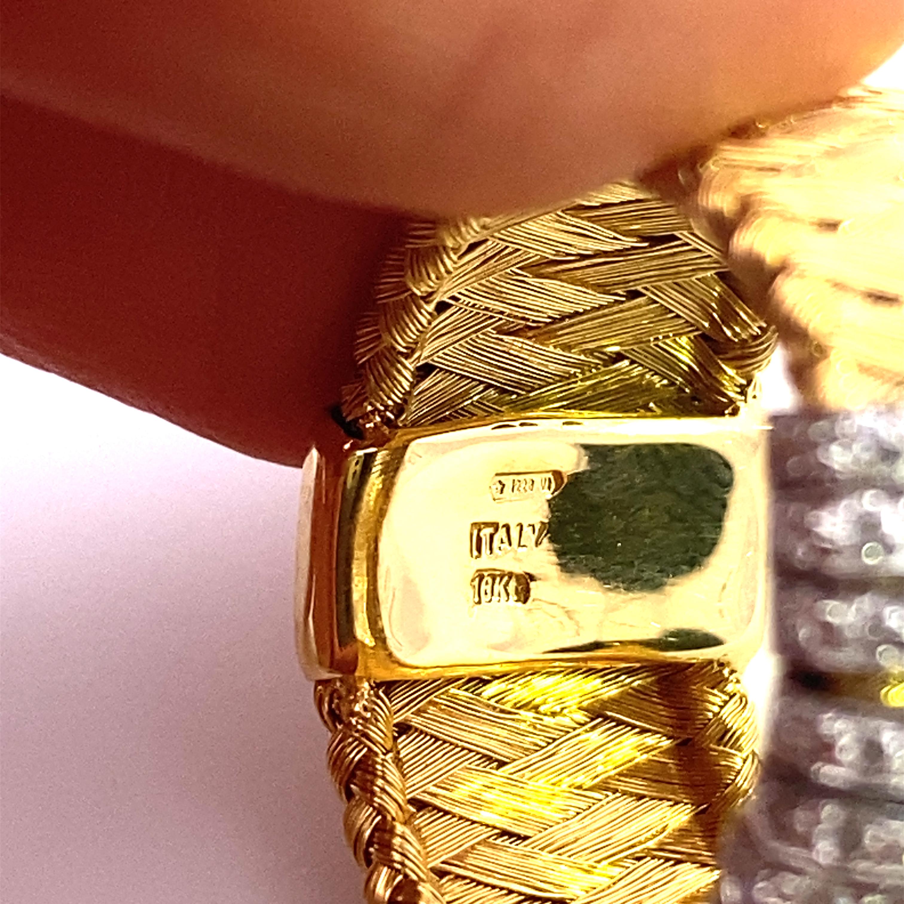 Roberto Coin Silk Weave Yellow Gold Diamond Ring 1