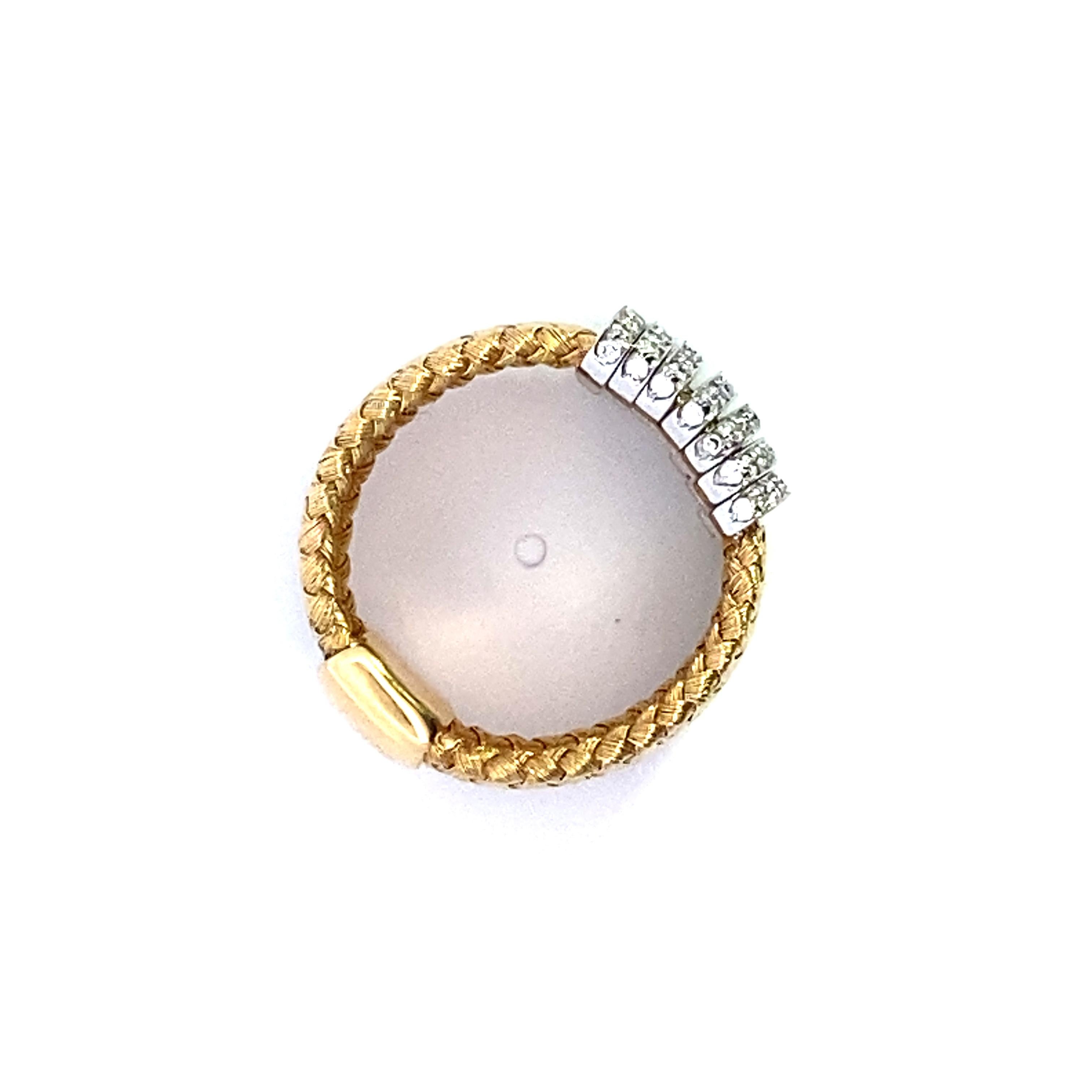 Roberto Coin Silk Weave Yellow Gold Diamond Ring 3