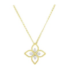 Roberto Coin Damen-Anhänger 7772717AJ17X mit Blume und Diamant