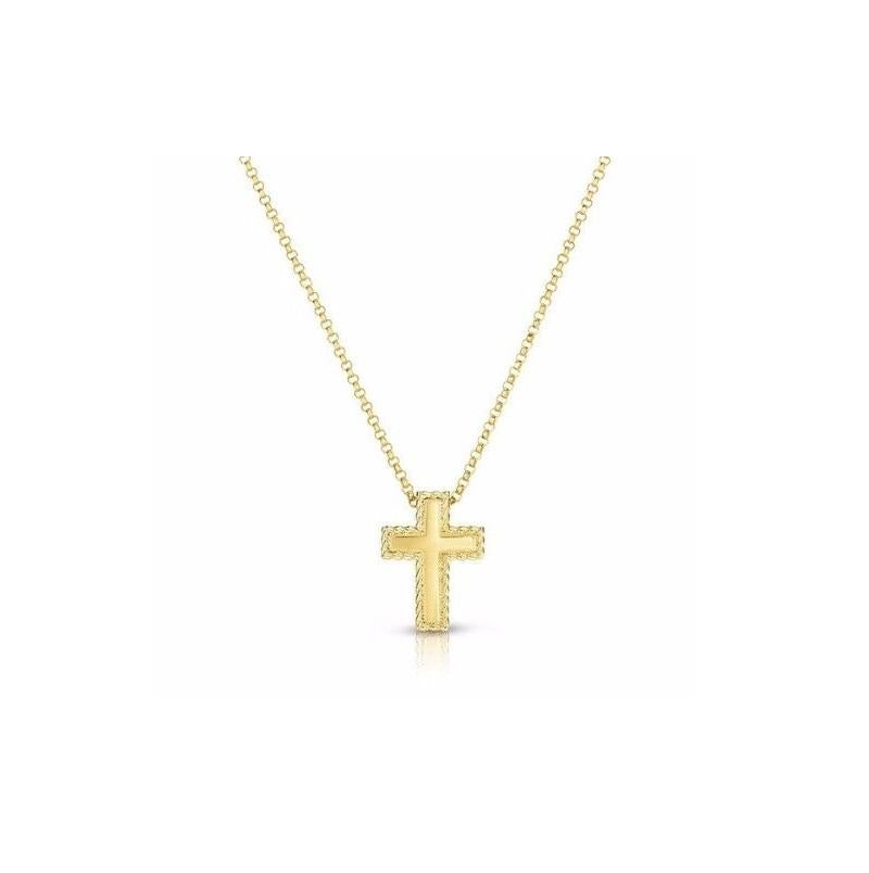 Roberto Coin Collana con ciondolo a croce piccola e principessa 7771623AY180 In condizioni Nuovo in vendita a Wilmington, DE