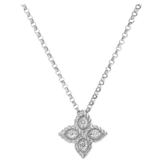 Roberto Coin Kleine Prinzessinnenblumen-Diamant-Halskette 7771370AWCHX