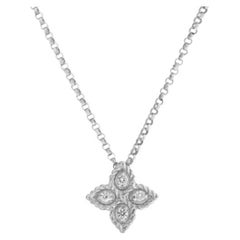 Roberto Coin Kleine Prinzessinnenblumen-Diamant-Halskette 7771370AWCHX