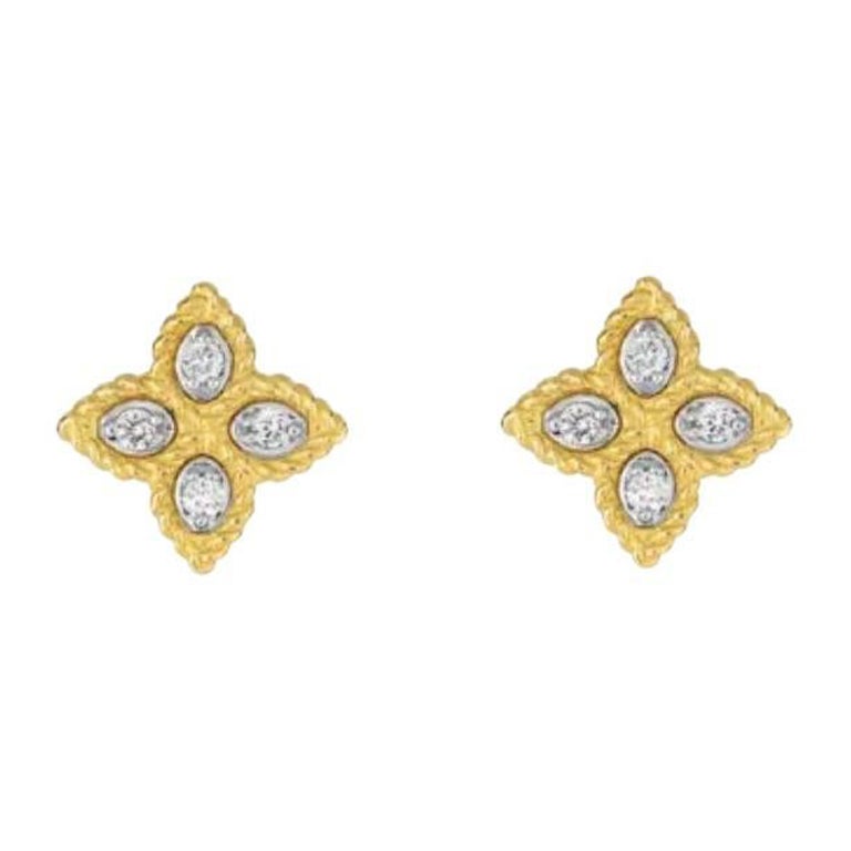 Roberto Coin Orecchino con diamante a fiore piccolo e principessa 7771383AJERX