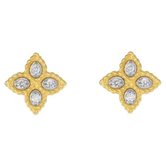 Roberto Coin Small Princess Flower Diamond Stud Earring 7771383AJERX