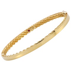 Roberto Coin Symphony 18 Karat Yellow Gold Bangle Bracelet