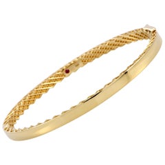 Roberto Coin Symphony 18 Karat Yellow Gold Bangle Bracelet