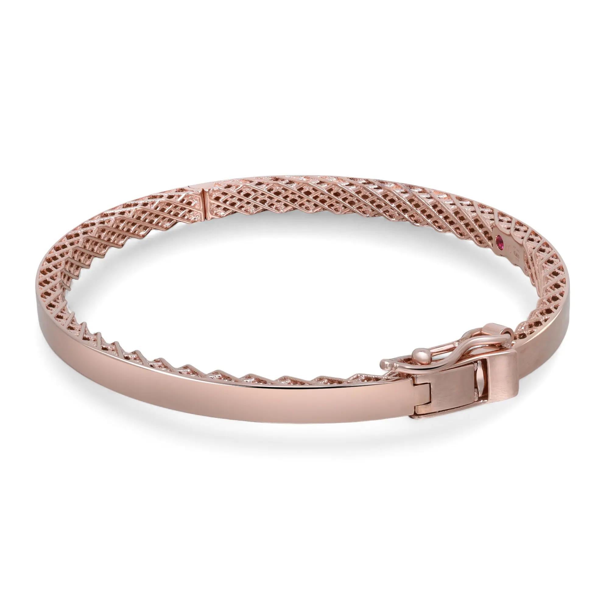 Moderne Roberto Coin, bracelet jonc symphonique Golden Gate en or rose 18 carats en vente
