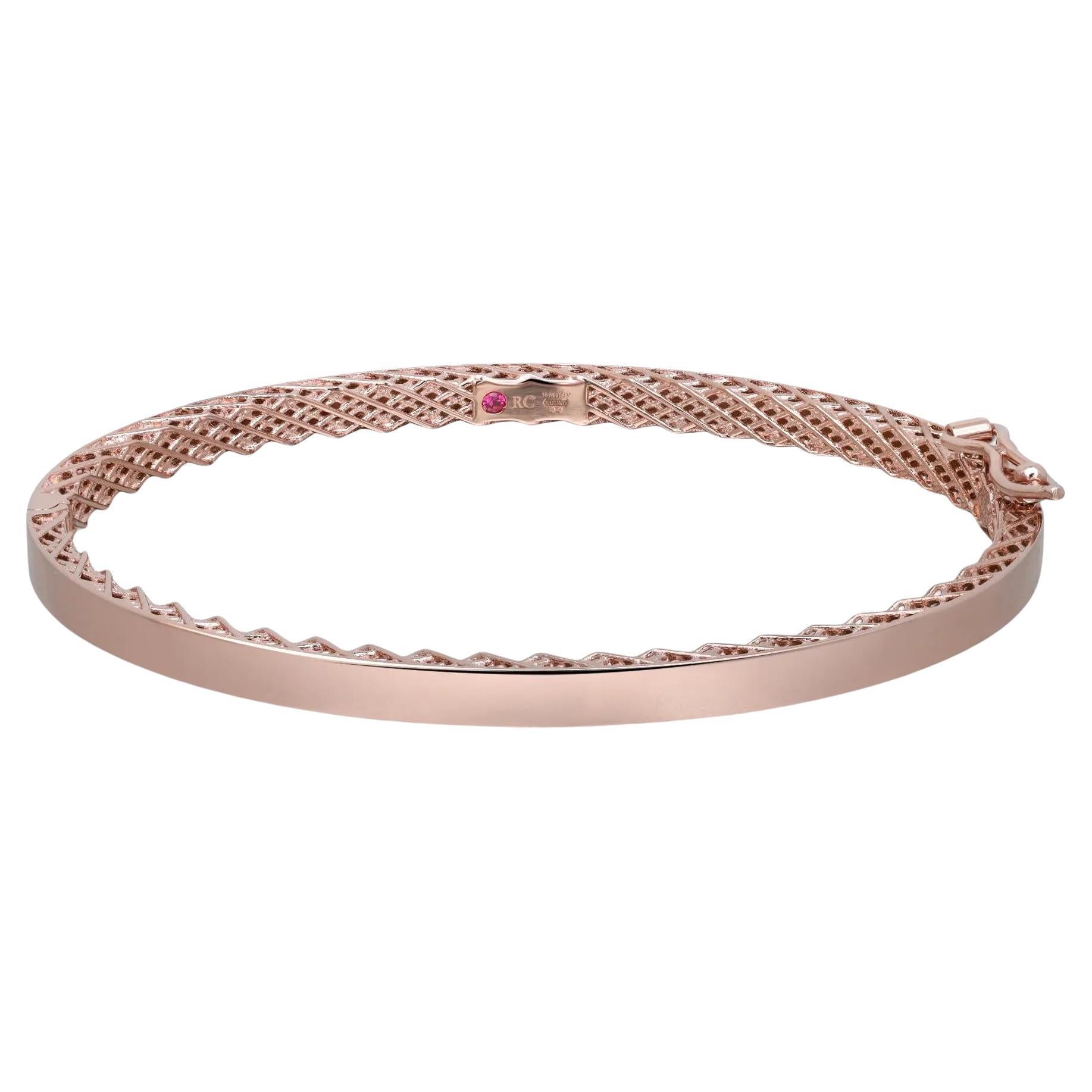 Roberto Coin Symphony Golden Gate Bangle Bracelet 18K Rose Gold