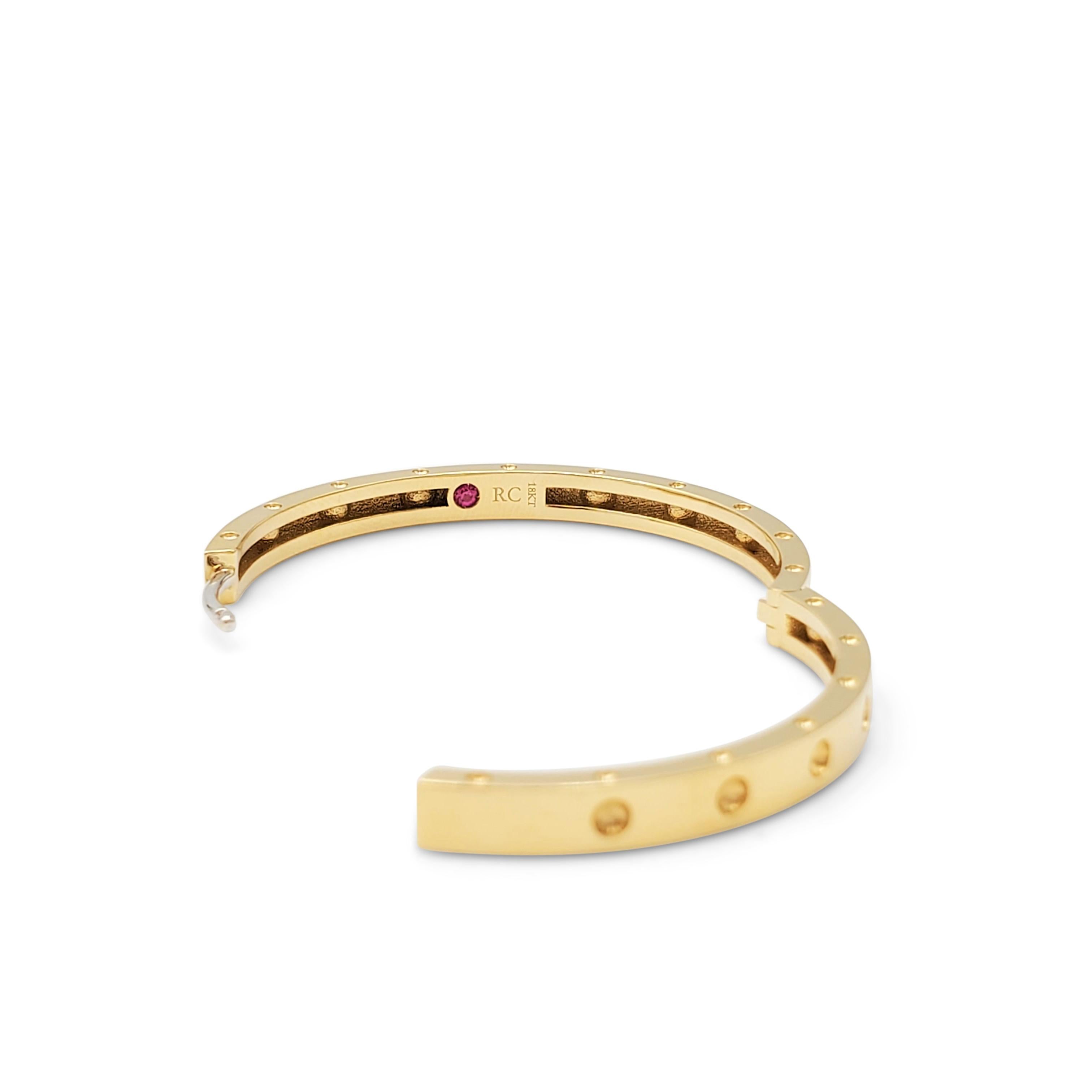 Roberto Coin Symphony Pois Moi Gold Hoop Earrings In Excellent Condition In New York, NY