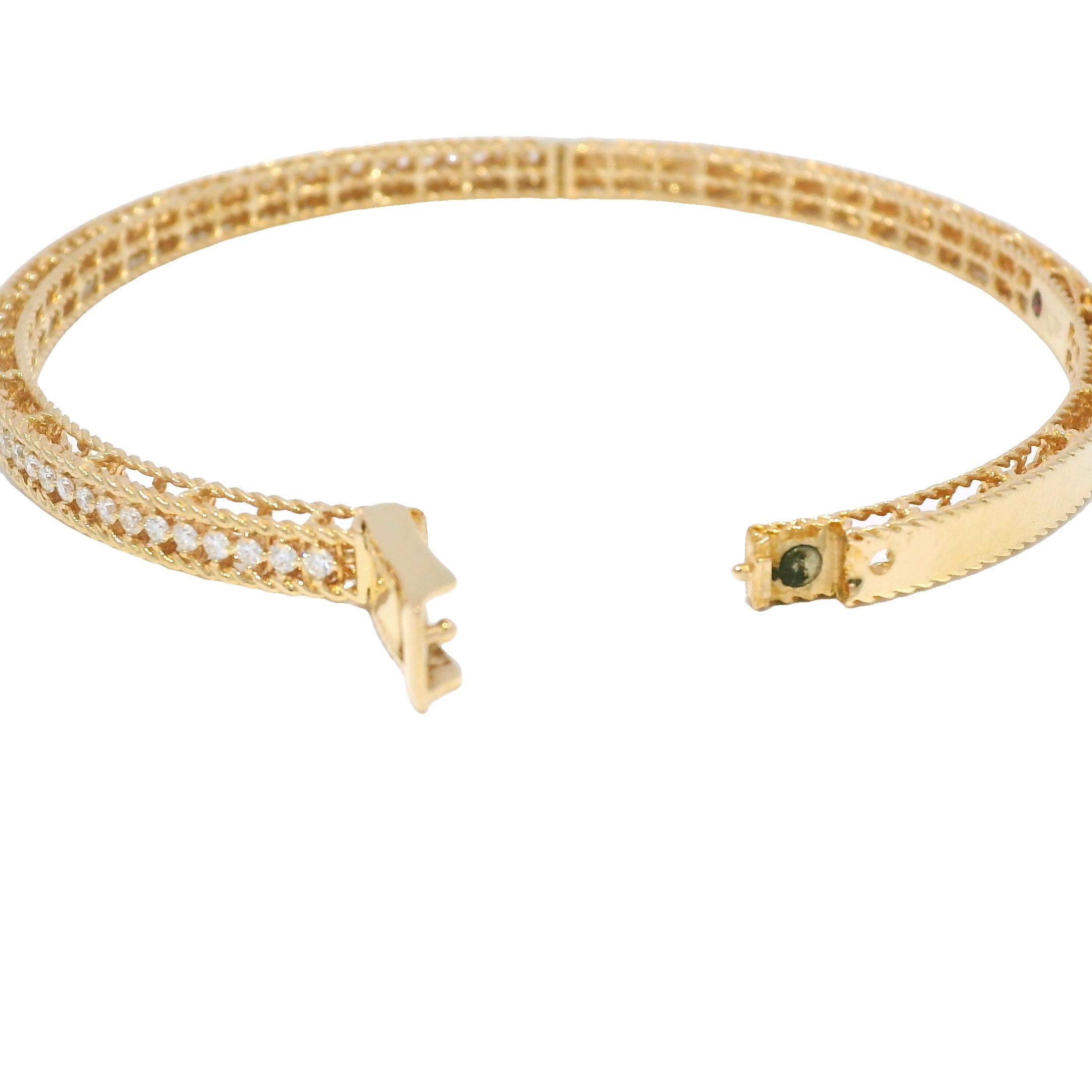 Moderne Roberto Coin, bracelet à charnières Symphony Princess Diamond 18 carats en vente