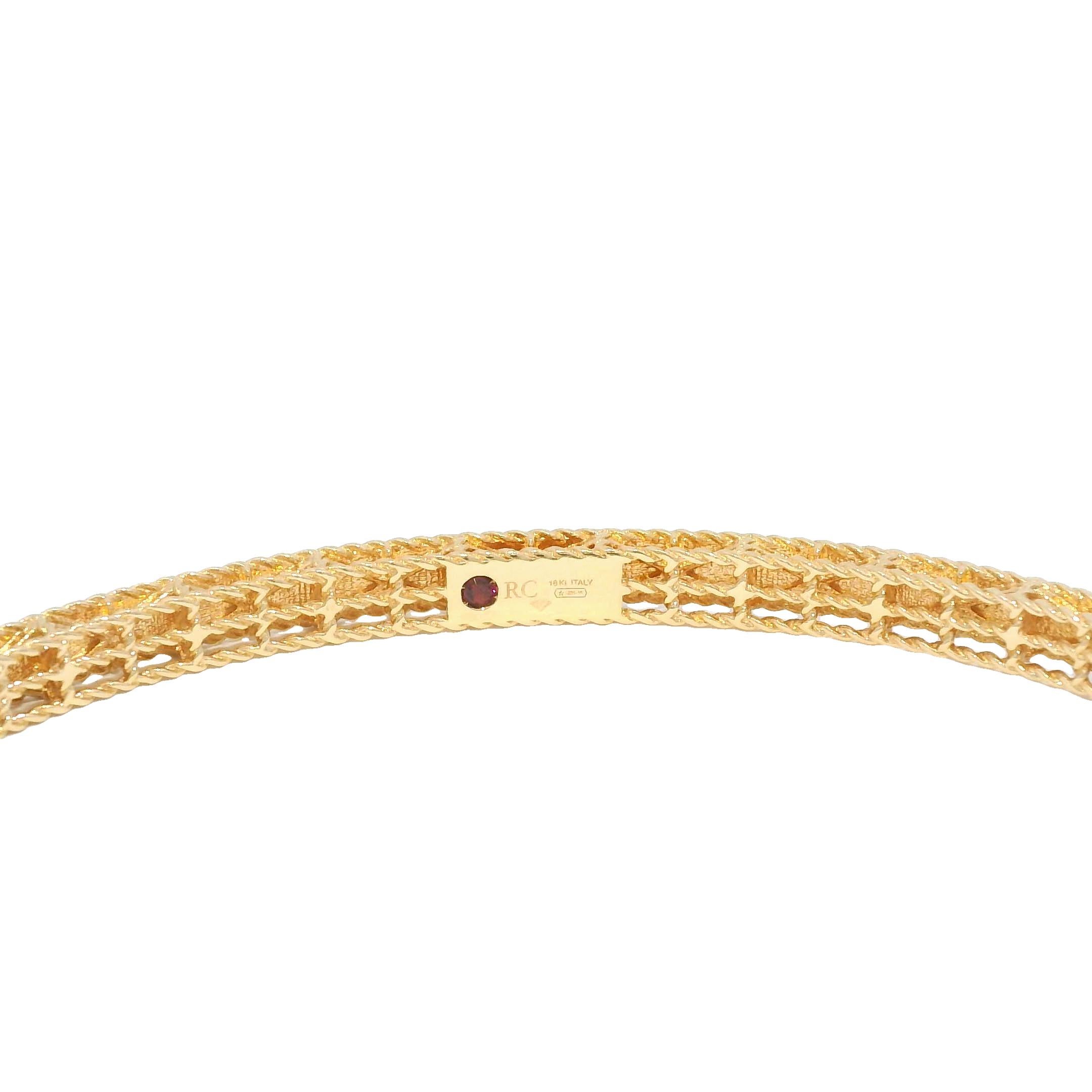 Taille ronde Roberto Coin, bracelet à charnières Symphony Princess Diamond 18 carats en vente
