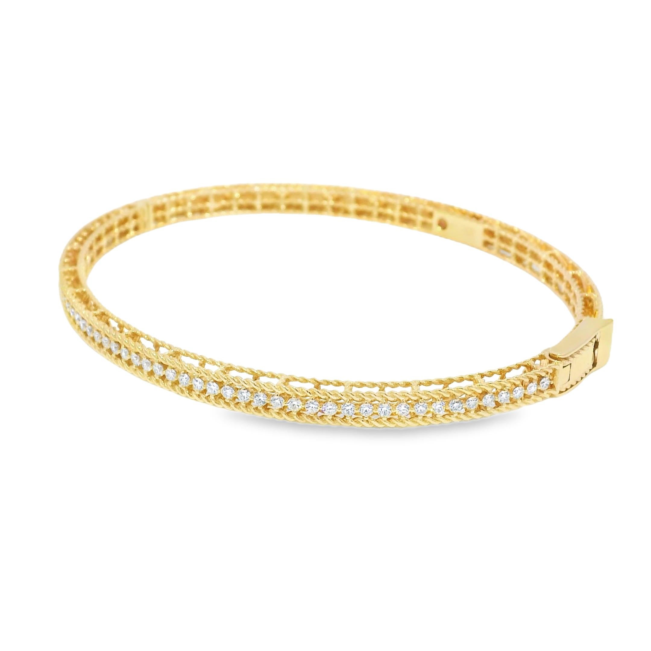 Roberto Coin, bracelet à charnières Symphony Princess Diamond 18 carats Excellent état - En vente à Boca Raton, FL