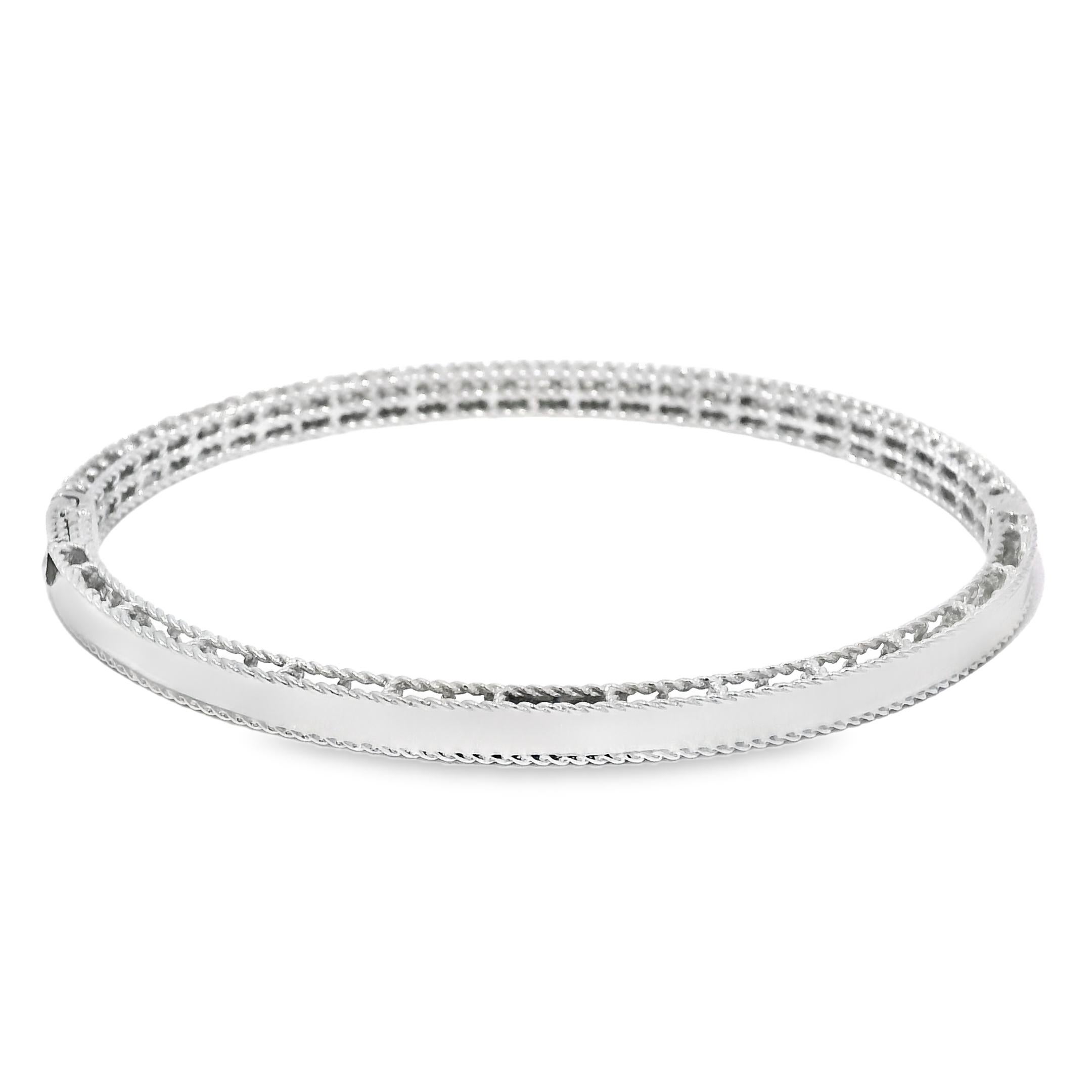 Roberto Coin Symphony Princess Diamond 18-Karat Hinged Bracelet In Stock For Sale 1