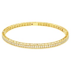 Roberto Coin Symphony Princess Diamond 18-Karat Hinged Bracelet In Stock