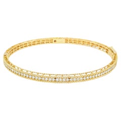 Roberto Coin Symphony Princess Diamond 18-Karat Hinged Bracelet In Stock