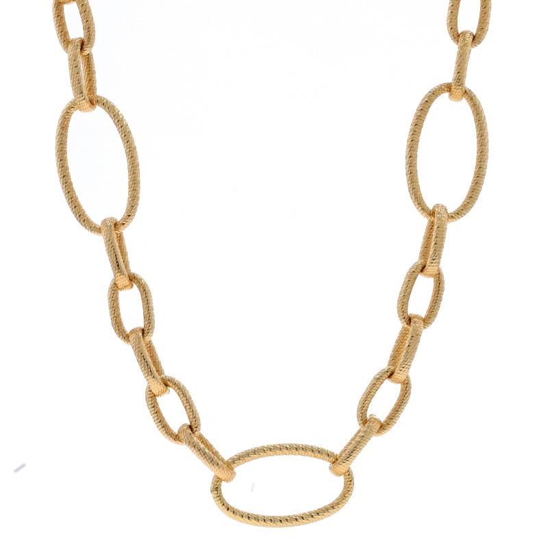 Round Cut Roberto Coin Textured Oval Toggle Sapphire Dia Necklace 28 1/2