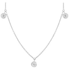 Roberto Coin Three Diamond Drop Station Necklace 530010AWCHX0