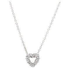 Roberto Coin Tiny Diamond Heart Charm Necklace, 18k White Gold, 18 Inches