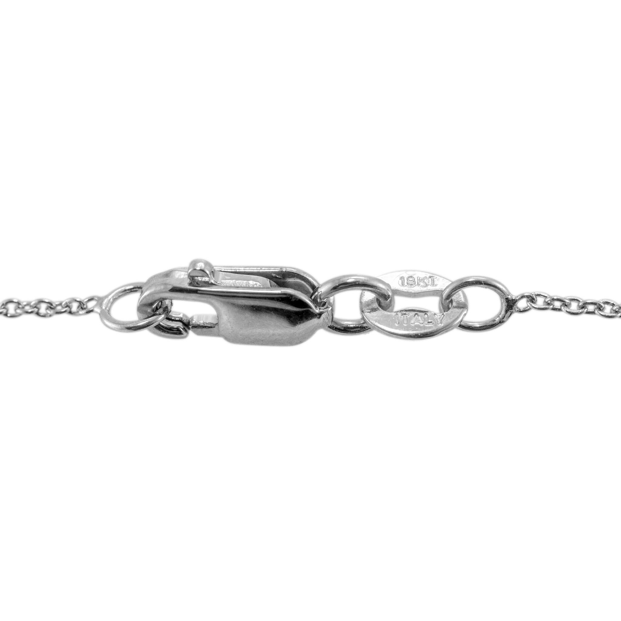 Women's Roberto Coin Tiny Treasures 18K White Gold Diamond Puffed Heart Pendant Necklace
