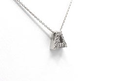 Roberto Coin Tiny Treasures "A" Initial Diamond 18K White Gold Pendant Necklace